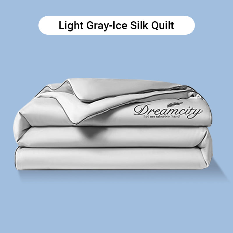 ⏰Last Day Sale 65% OFF🥰 ✨Summer Simple Ice Silk Quilt❄️ Ultra Cool Anti-Sweat Thin Quilt, Machine Washable Bedding