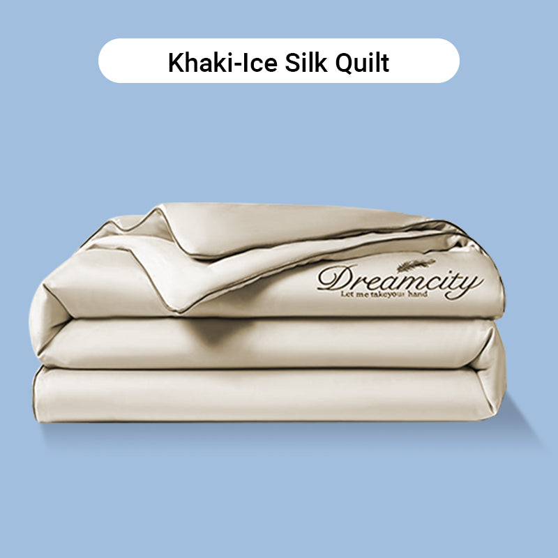⏰Last Day Sale 65% OFF🥰 ✨Summer Simple Ice Silk Quilt❄️ Ultra Cool Anti-Sweat Thin Quilt, Machine Washable Bedding