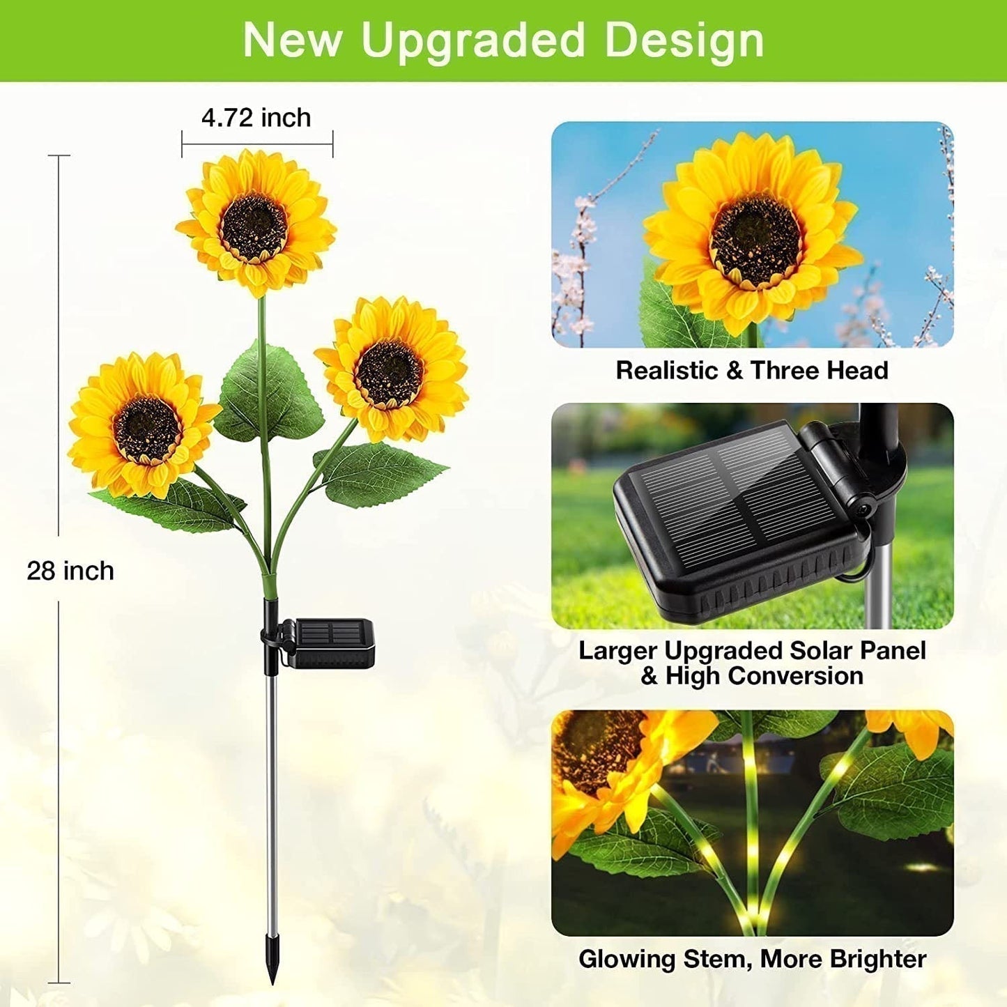 🌻 LIMITED-TIME 50% OFF! ✨ Sunflower Solar Lights – Auto On/Off, 14H Glow, IP65 Waterproof ☀️