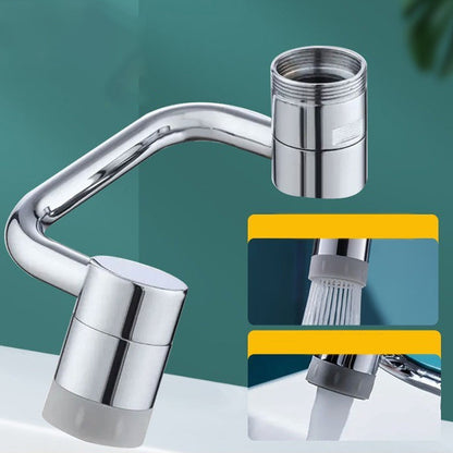 1440° splash-proof and universally rotatable faucet adapter