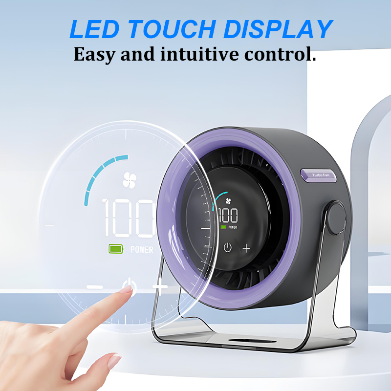 💥[Heatwave Essential] Desk Fan with LED Display USB Powered Portable 100 Speeds 120' Tilt Quiet Long Battery Life Oscillating Table Fan for Bedroom Office Home Camping