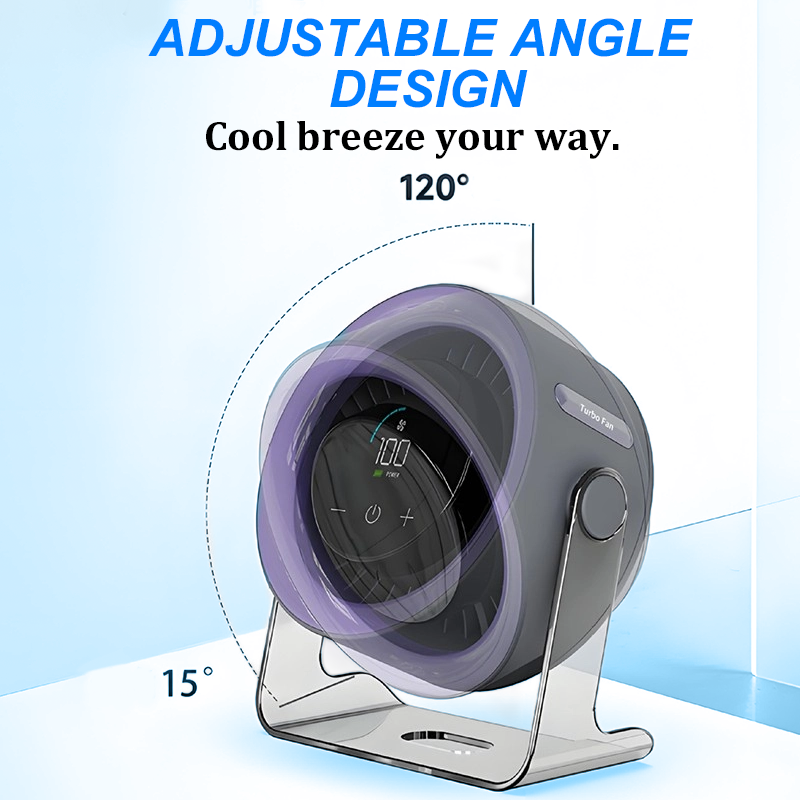 💥[Heatwave Essential] Desk Fan with LED Display USB Powered Portable 100 Speeds 120' Tilt Quiet Long Battery Life Oscillating Table Fan for Bedroom Office Home Camping