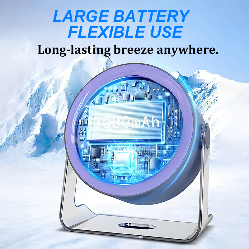 💥[Heatwave Essential] Desk Fan with LED Display USB Powered Portable 100 Speeds 120' Tilt Quiet Long Battery Life Oscillating Table Fan for Bedroom Office Home Camping