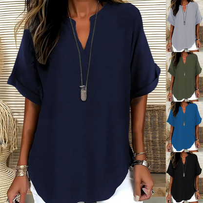 🌸 Spring Sale: 50% OFF 👕 Stylish, loose-fitting solid-color short-sleeve top