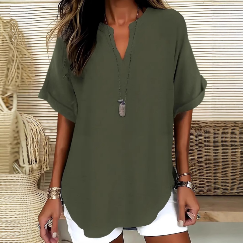 🌸 Spring Sale: 50% OFF 👕 Stylish, loose-fitting solid-color short-sleeve top