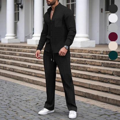 🎁2026 New arrival 50% OFF💥Casual waffle shirt and pants for men, 2-piece set