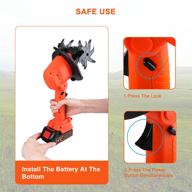 🥳2026 HOT SALE🥳💞50K+ SOLD!🔋🧑‍🌾 50% OFF! Rechargeable Cordless Tiller – No cords, no petrol. 65Mn steel blades, anti‑slip grip. Perfect for raised beds & borders. Say goodbye to hand trowels. 🛡️✨