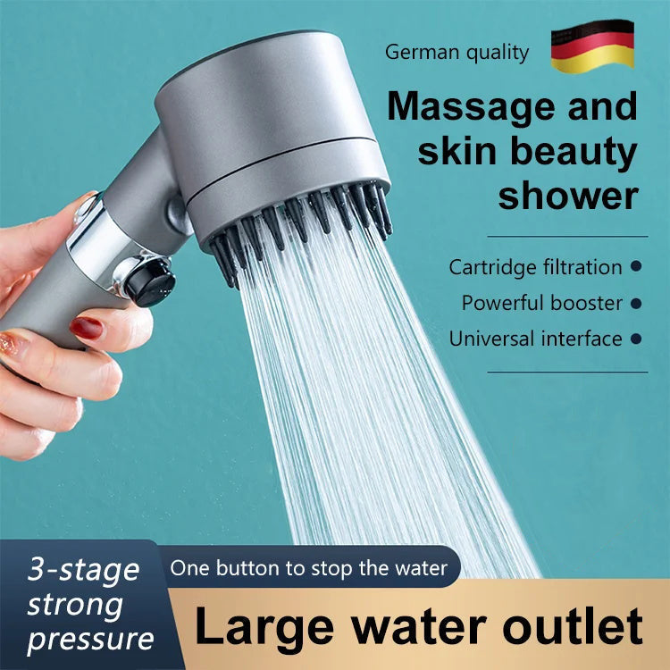 🏆Luxury shower head for skin care & massage - 3 spray modes with water-saving technology for a rejuvenating shower experience 💎🌊