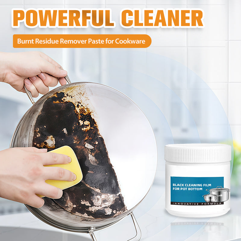 🔥 Burnt Residue Remover Paste - Deep Cleaning for Pots/Pans without Scratching, Removes Grease and Carbonization in 5 Minutes 🧽✨