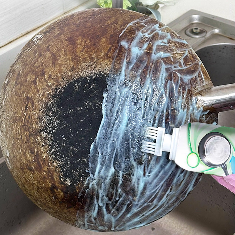 ⏰Burnt Residue Remover Mud Film - Dissolves Stubborn Carbonized Grease in 5 Mins, Non-Toxic & No Scrubbing Needed 🍳📦