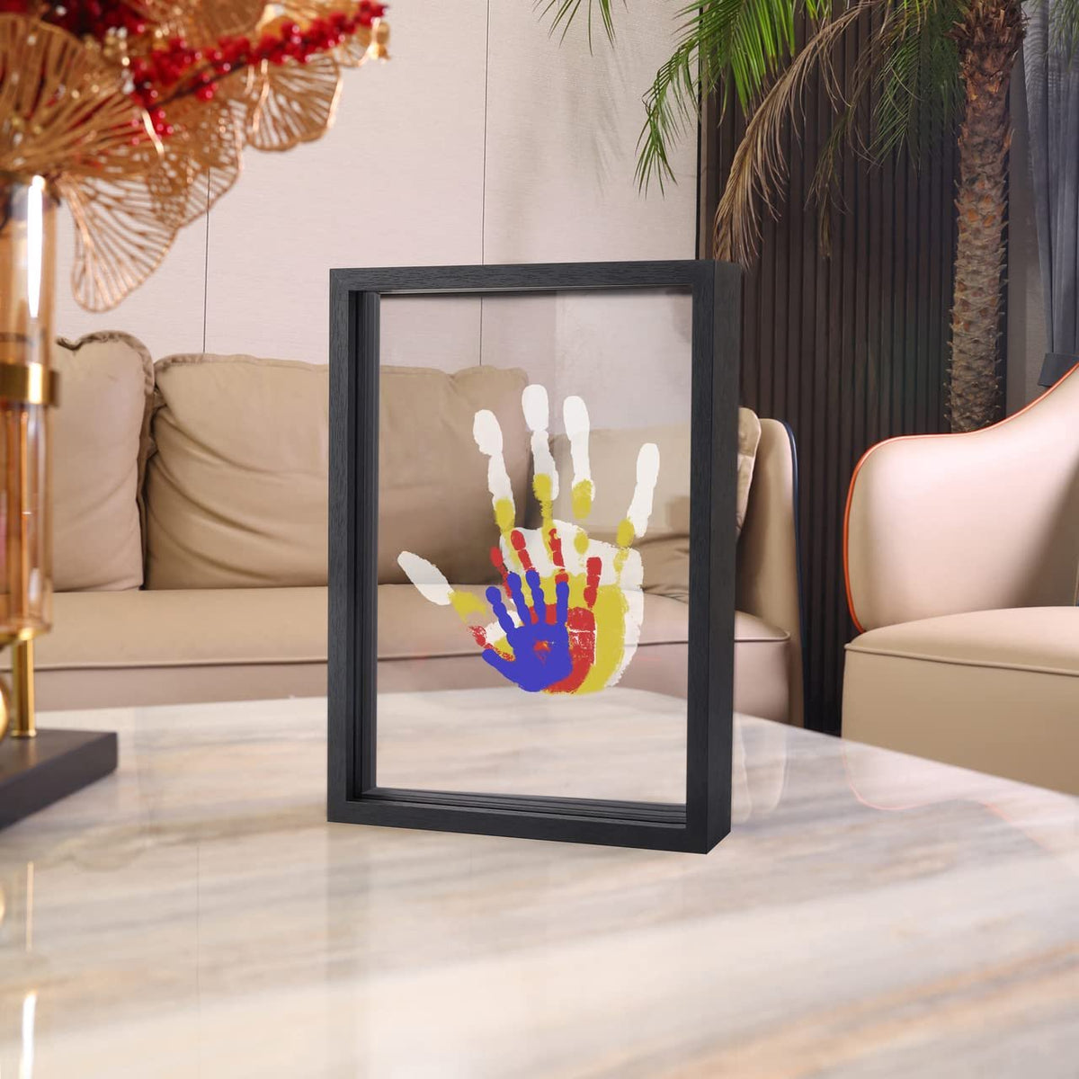 Family Handprint Set🖐️🎨 | Keepsake Frame Kit for 2-8 Members | Non-Toxic Paint Included 🎁✨