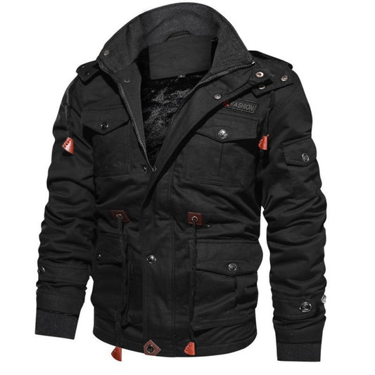 Men's Winter Drawstring Cotton Military Driver Jacket - Comfort and Style Combined
