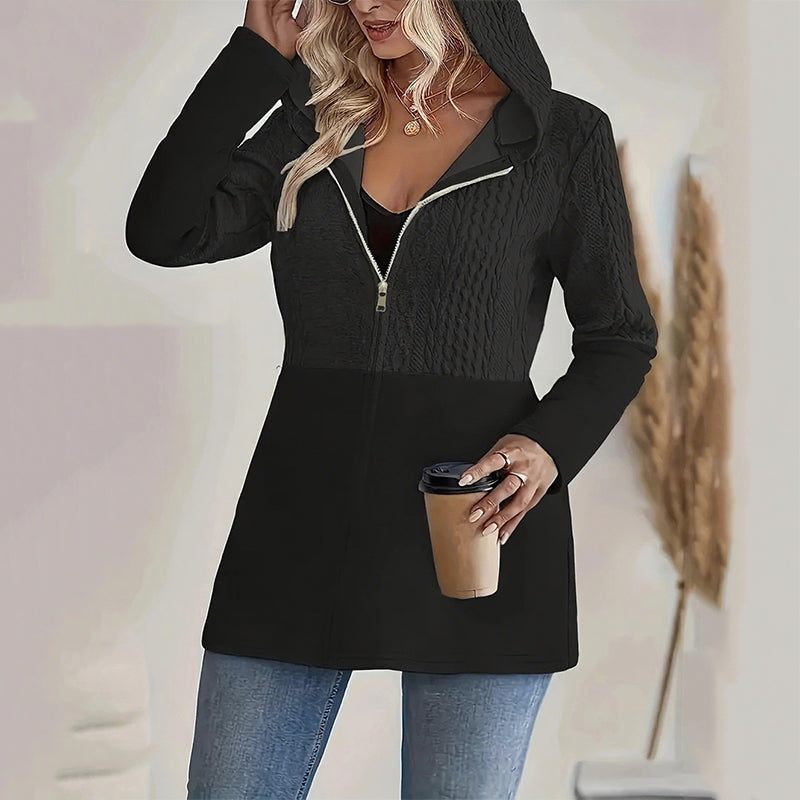 Women’s Trendy Hooded Long Sleeve Zip-Up Jacket