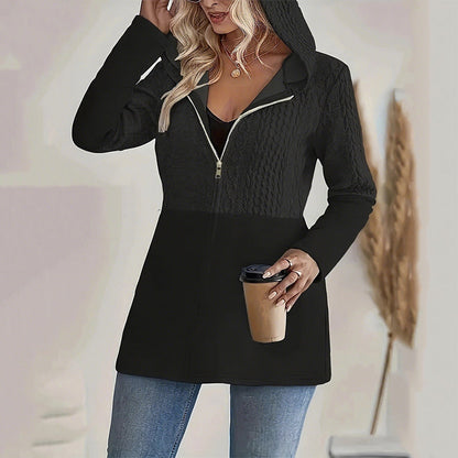 Women’s Trendy Hooded Long Sleeve Zip-Up Jacket