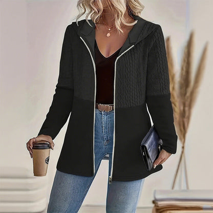 Women’s Trendy Hooded Long Sleeve Zip-Up Jacket