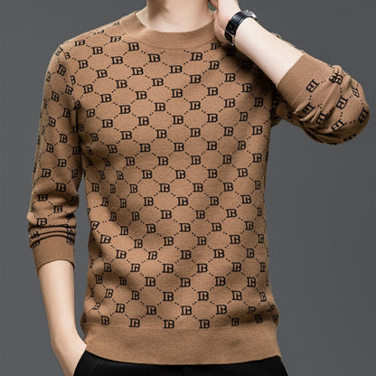 Men’s Trendy Long-Sleeve Slim Fit Pullover