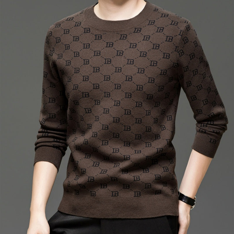 Men’s Trendy Long-Sleeve Slim Fit Pullover