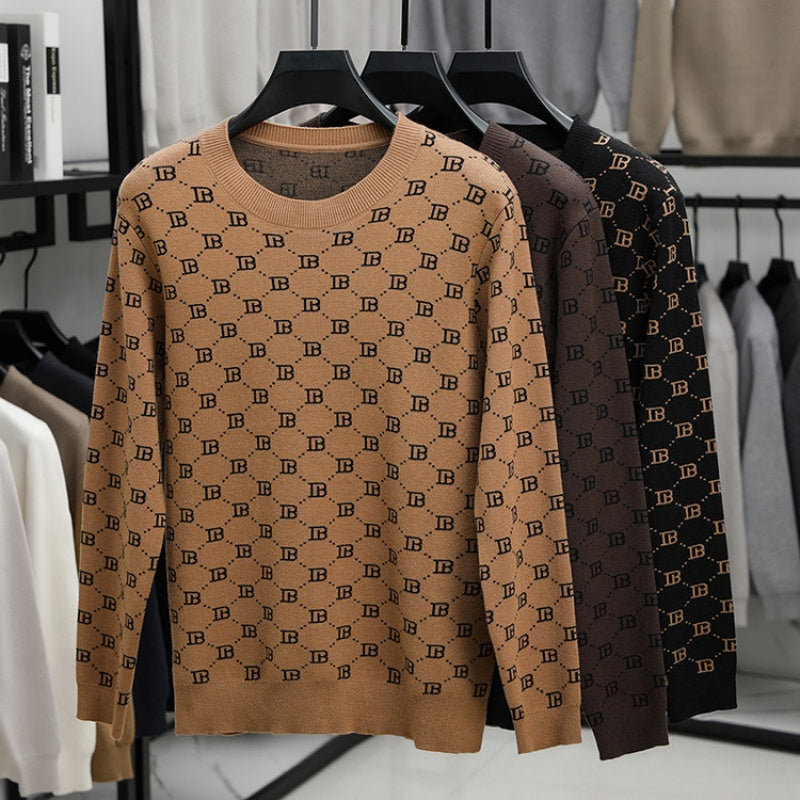 Men’s Trendy Long-Sleeve Slim Fit Pullover