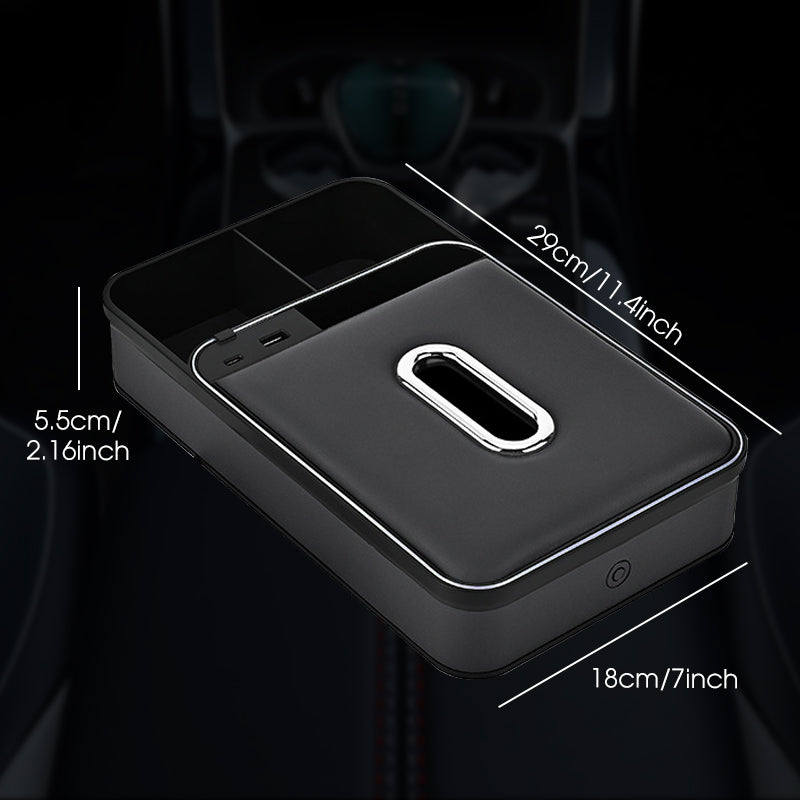 Armrest Storage Box with LED Ambient Lighting