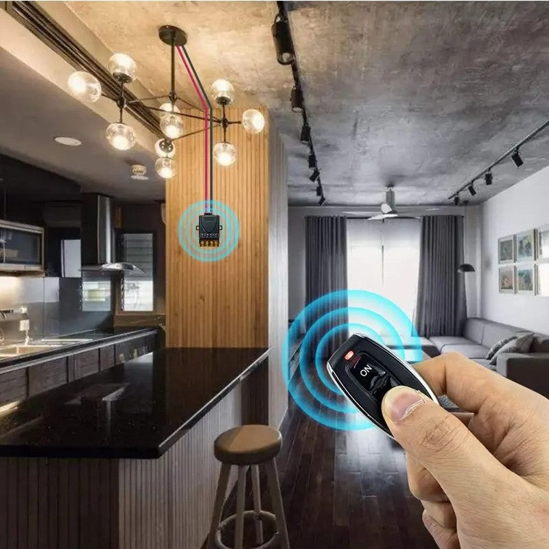 Wireless remote control switch and receiver kit, no wiring required