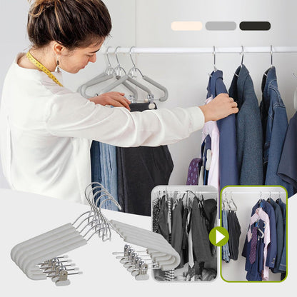 Non-Slip Clothes Hangers with Clips and Hook