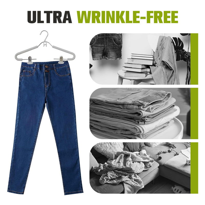 Non-Slip Clothes Hangers with Clips and Hook