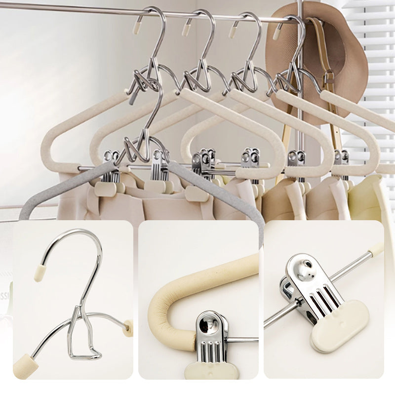 Non-Slip Clothes Hangers with Clips and Hook