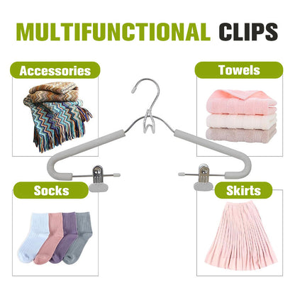 Non-Slip Clothes Hangers with Clips and Hook