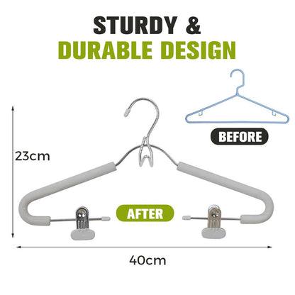 Non-Slip Clothes Hangers with Clips and Hook