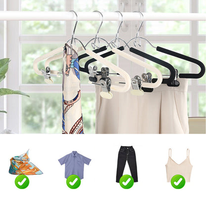 Non-Slip Clothes Hangers with Clips and Hook