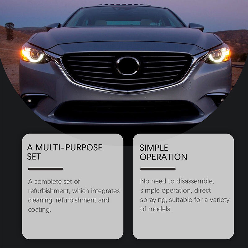 🚘 Car headlight restoration fluid, improved crystal coating that reduces blurring