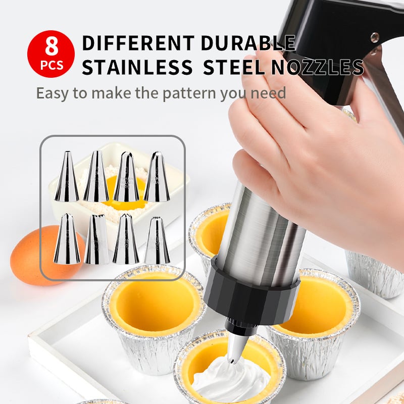 🔥HOT SALE 50% OFF🔥Stainless Steel Cookie Pres with 13 Discs & 8 Nozzles