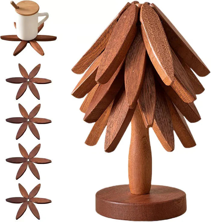 Insulated coasters Solid wood Christmas tree coasters
