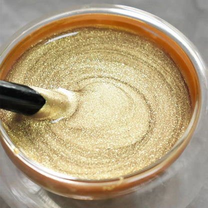 Weather-resistant water-based gold paint