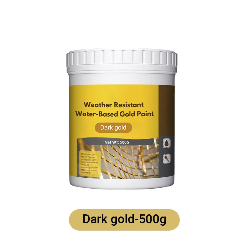 Weather-resistant water-based gold paint