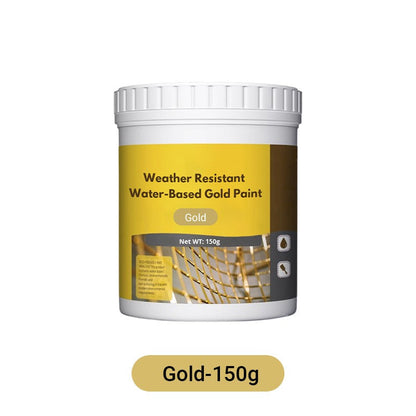Weather-resistant water-based gold paint