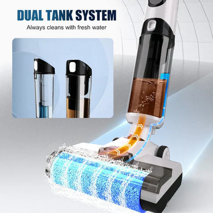 🧹56% OFF NOW! Cordless wet and dry vacuum cleaner: self-cleaning mop, lightweight for hard floors, and picks up pet hair.🐾✨