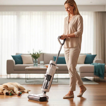 🧹56% OFF NOW! Cordless wet and dry vacuum cleaner: self-cleaning mop, lightweight for hard floors, and picks up pet hair.🐾✨