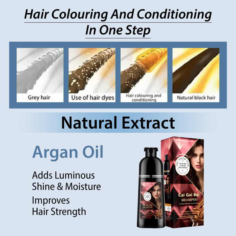 🍎 NOW 50% OFF!✨ Instant hair colouring shampoo with herbal extracts for men and women