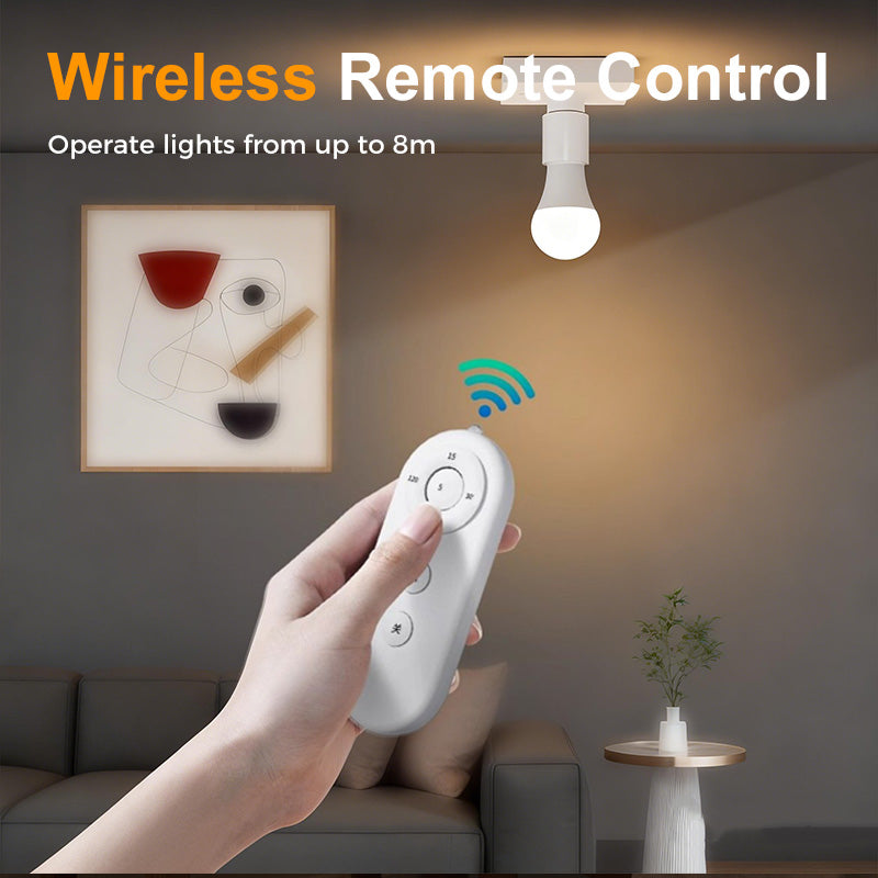 Wireless remote control E27 lamp socket set