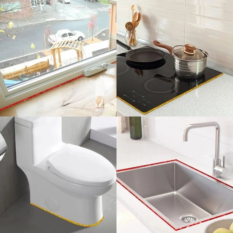 Ceramic Tile Gap Mildewproof Waterproof Self-Adhesive Caulk Strip 🛠️✨ – No More Dirty Gaps! 🚫🦠 Easy DIY, Long-Lasting Seal for Tiles, Sinks & Tubs