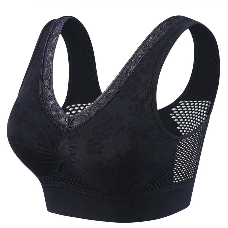 High-Support Wireless Lace Bra for Women