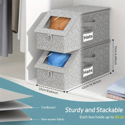 🧢 60% OFF! 🎉 Stackable storage boxes for caps – Space-saving, dust-free and with transparent sides 📦📦