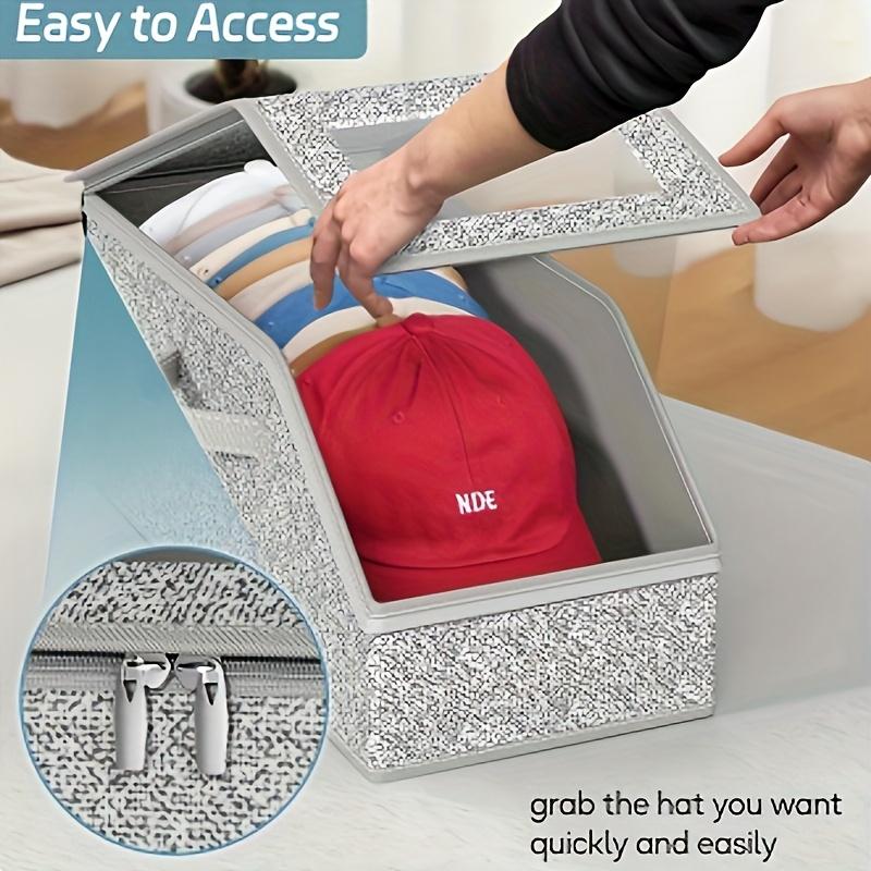 🧢 60% OFF! 🎉 Stackable storage boxes for caps – Space-saving, dust-free and with transparent sides 📦📦