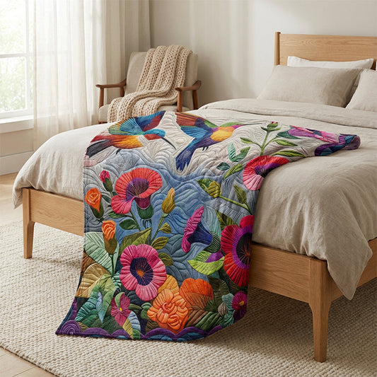 Cosy and soft floral blanket