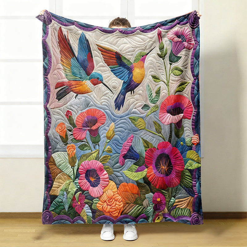Cosy and soft floral blanket
