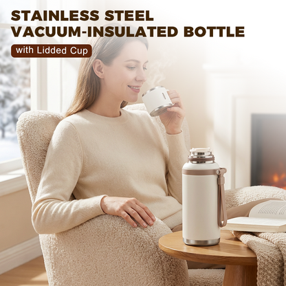 🏆Flash Sale 57% OFF⚡5K+ SOLD! 💥Stainless Steel Vacuum Insulated Bottle with Lidded Cup