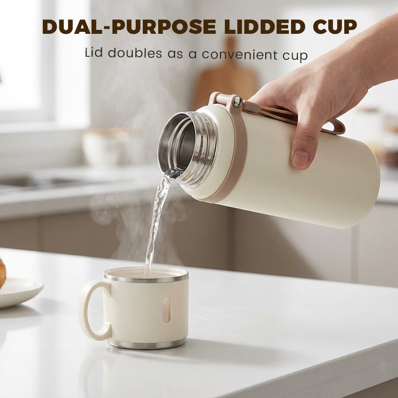 🏆Flash Sale 57% OFF⚡5K+ SOLD! 💥Stainless Steel Vacuum Insulated Bottle with Lidded Cup