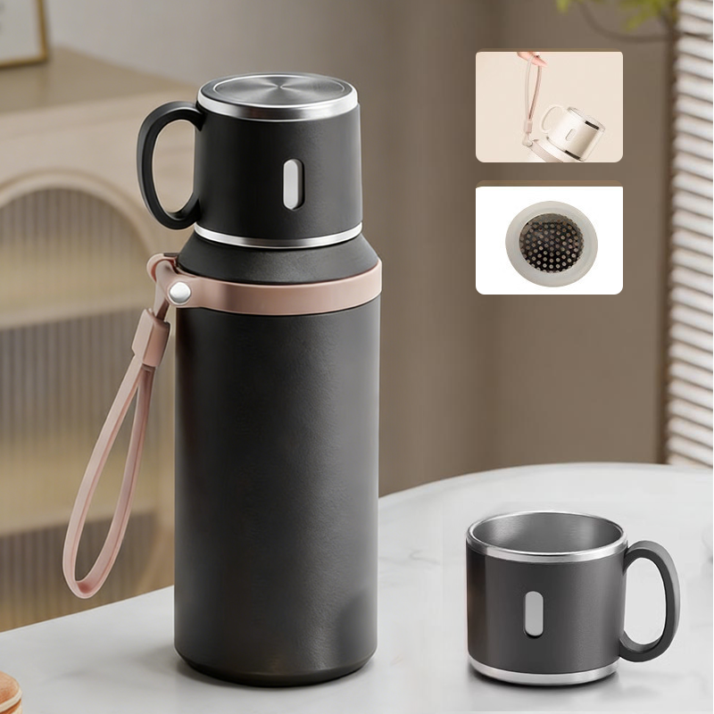 🏆Flash Sale 57% OFF⚡5K+ SOLD! 💥Stainless Steel Vacuum Insulated Bottle with Lidded Cup