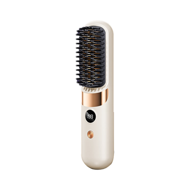 🥳2026 HOT SALE🥳💞50K+ SOLD!💇‍♀️🛡️ 57% OFF! 3‑in‑1 Cordless Hair Straightening Brush – Straighten, curl & detangle with 4 heat settings. Wider teeth prevent burns – safe for daily styling! ✨🌿